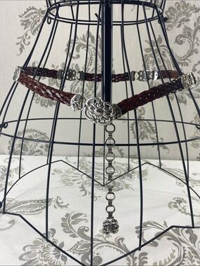 vintage Brighton leather belt  concho accents